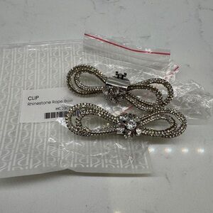 Pashion Footwear Rhinestone Rope Bow Toe Clips - Never Worn New with Tags